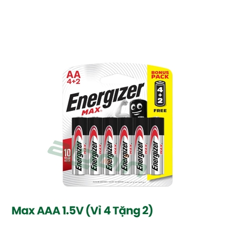 Pin Energizer Max AAA 1.5V (Vỉ 4 Tặng 2) - Chính Hãng