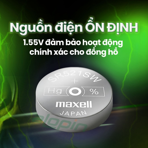 Pin Maxell SR521SW/ 379 (Đồng Hồ Đeo Tay) - Chính Hãng