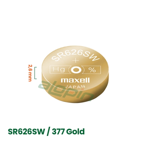 Pin Maxell SR626SW/ 377 Gold (Đồng Hồ Đeo Tay) - Chính Hãng