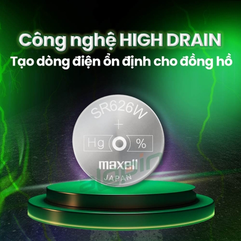 Pin Maxell SR626W / 376 (Đồng Hồ Đeo Tay) - Chính Hãng