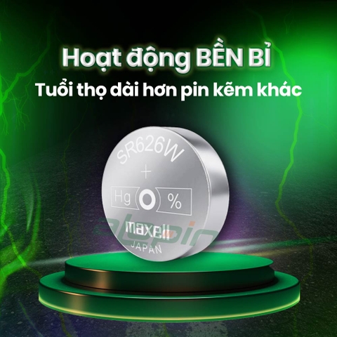Pin Maxell SR626W / 376 (Đồng Hồ Đeo Tay) - Chính Hãng