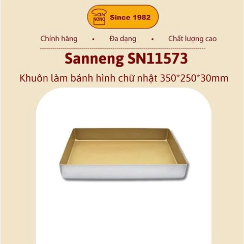 Sanneng SN11573- Khuôn làm bánh hình chữ nhật 350*250*30mm