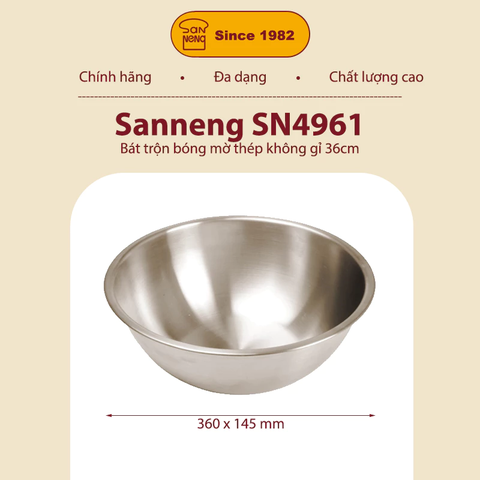 Sanneng SN4961 - Bát trộn bóng mờ 36cm