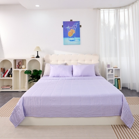 Bộ chăn ga chun Goodnight Airsilk 4CT màu tím