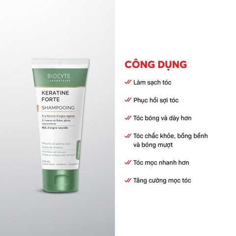 B12 Dầu gội hỗ trợ giảm gãy rụng tóc Keratine Forte Shampooing - Biocyte