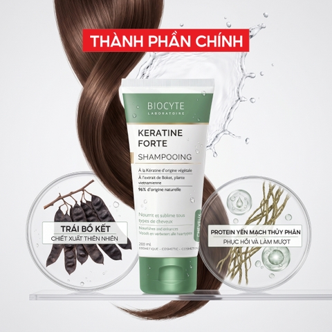 B12 Dầu gội hỗ trợ giảm gãy rụng tóc Keratine Forte Shampooing - Biocyte