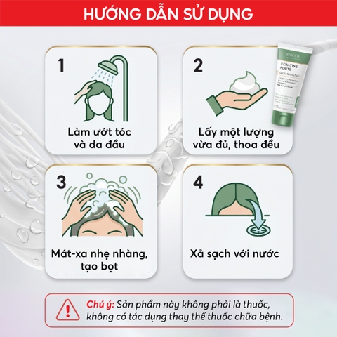 Combo 2 B12 Dầu gội hỗ trợ giảm gãy rụng tóc Keratine Forte Shampooing - Biocyte