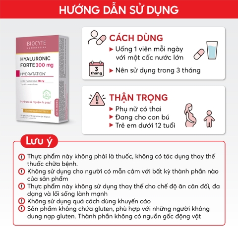 Combo 2 B17 Thực phẩm bảo vệ sức khỏe Hyaluronic Forte 300mg - Biocyte