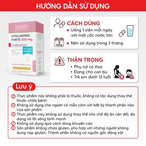 B17C Thực phẩm bảo vệ sức khỏe Hyaluronic Forte 300mg - Biocyte
