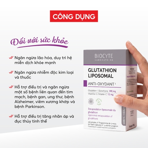 B19C Thực phẩm bảo vệ sức khỏe Glutathion Liposomal - Biocyte