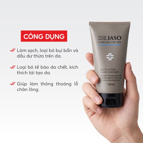 Combo 2 D17 Sữa rửa mặt cho nam giới Skincare For Men Multi-Action Foam Cleanser - Dr IASO