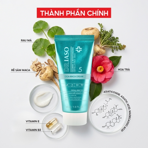 D34 Kem dưỡng ẩm cho da nhạy cảm Cica Maca Cream - Dr IASO