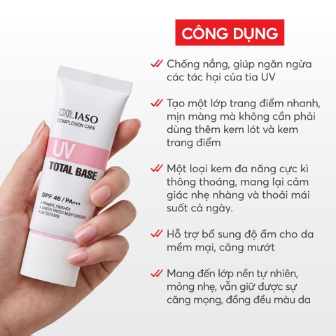 D39 Kem nền chống nắng UV Total Base SPF 46 / PA+++ - Dr IASO