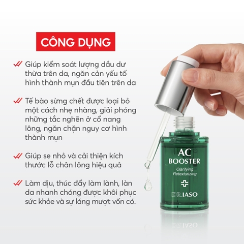 Combo 2 D41 Tinh chất AC Booster giúp giảm mụn và làm mịn da - Ac Booster - Dr IASO