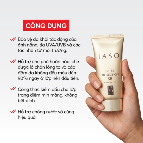 I30 Kem nền trang điểm Triple Protection Base SPF30 PA++ - IASO