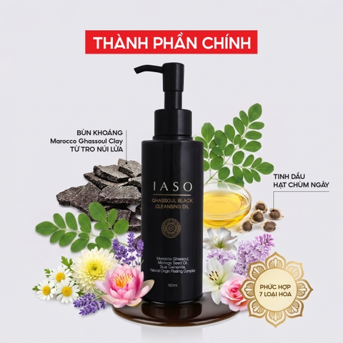 I54 Dầu tẩy trang Ghassoul Black Cleansing Oil - IASO