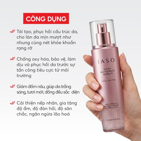 I82 Tinh chất giúp làm sáng da và giảm nếp nhăn Youth Multi Essence Ampoule - IASO