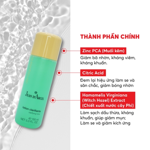 J02L Nước cân bằng hỗ trợ ngăn ngừa mụn Clarifying Tonic - Jean d'Arcel