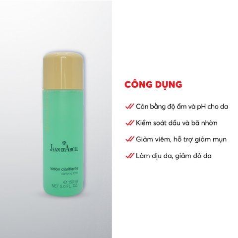 J02L Nước cân bằng hỗ trợ ngăn ngừa mụn Clarifying Tonic - Jean d'Arcel