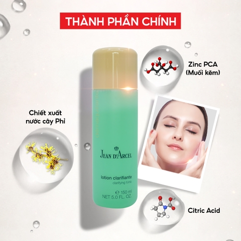 J02L Nước cân bằng hỗ trợ ngăn ngừa mụn Clarifying Tonic - Jean d'Arcel