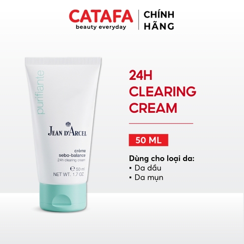 J10 Kem dưỡng 24h giúp giảm dầu, hỗ trợ ngăn ngừa mụn Clearing Cream - Jean d'Arcel