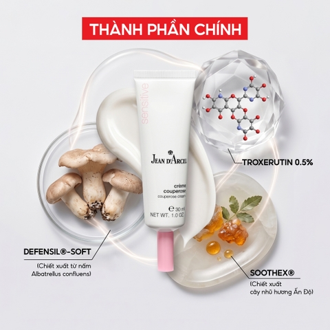 J118 Kem Couperose dưỡng ẩm và làm dịu da nhạy cảm Couperose Cream - Jean d'Arcel
