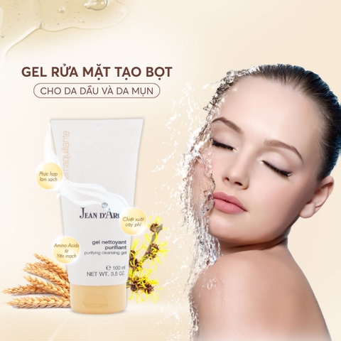 J158L Gel rửa mặt Purifying cho da dầu, da mụn Purifying Cleansing Gel - Jean d'Arcel
