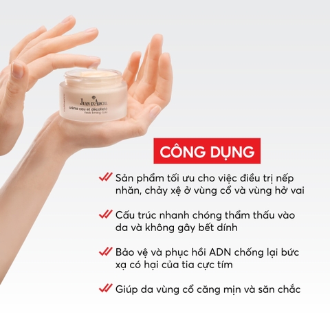 J16 Kem dưỡng giúp giảm nhăn và săn chắc da vùng cổ Crème Cou Et Décolleté - Jean d'Arcel