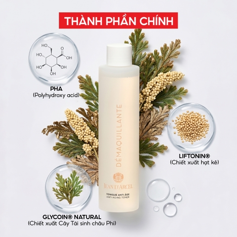 J218 Nước cân bằng Anti-aging giúp dưỡng ẩm và làm mịn da lão hóa Anti-Aging Toner - Jean d'Arcel