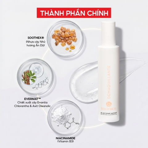 J225 Gel rửa mặt Mattifying - Mattifying Cleansing Gel - Jean d'Arcel