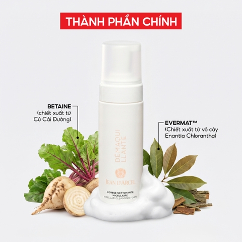 J227 Bọt tẩy trang Micellar Cleansing Foam - Jean d'Arcel