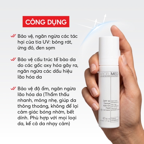 J28 Sữa chống nắng SPF50 Dermal Add-On Fluid - Jean d'Arcel