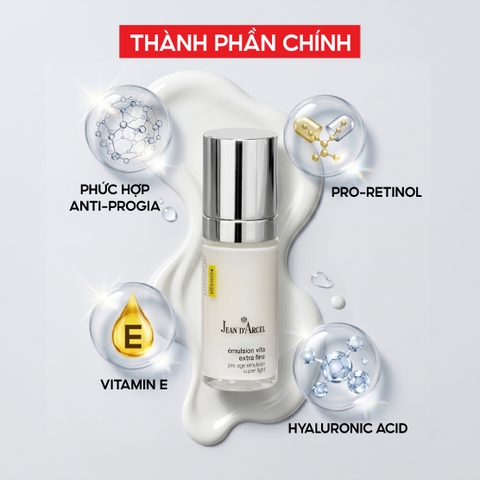 J75 Sữa dưỡng hỗ trợ sáng mịn da Émulsion Vita Extra Fine - Jean d'Arcel