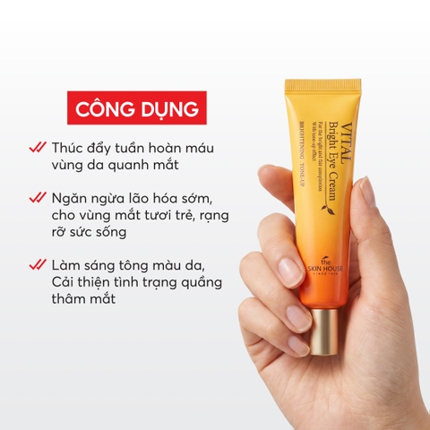 T53 Kem dưỡng giúp sáng mịn da và giảm nếp nhăn vùng mắt Vital Bright Eye Cream - The Skin House