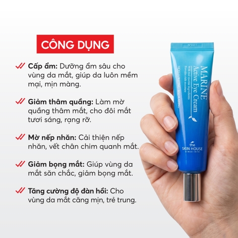 T54 Kem dưỡng vùng mắt giúp giảm khô da và nếp nhăn Marine Active Eye Cream - The Skin House