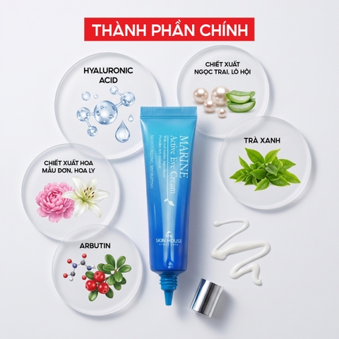 T54 Kem dưỡng vùng mắt giúp giảm khô da và nếp nhăn Marine Active Eye Cream - The Skin House