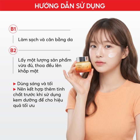 T60 Kem dưỡng H.A vitamin sáng da Vital Bright Cream - The Skin House