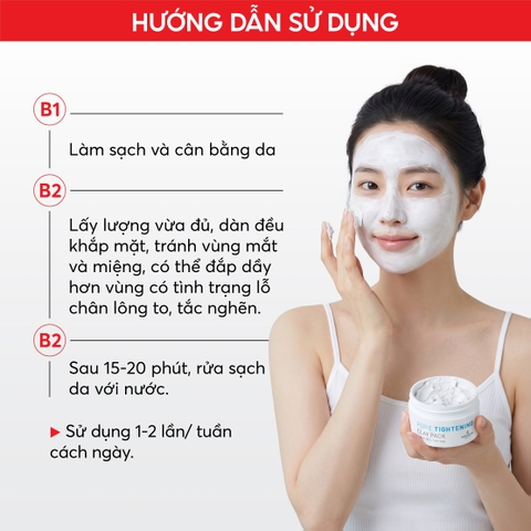 T62 Mặt nạ khoáng sét giúp làm sạch, giảm dầu cho da  Pore Tightening Clay Pack - The Skin House
