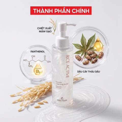 T67 Nước tẩy trang Rice Active Essence Cleansing Water - The Skin House