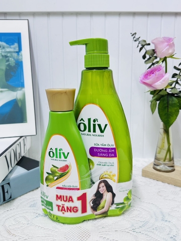 SỮA TẮM OLIU DƯỠNG ẨM SÁNG DA 650ML TẶNG DẦU GỘI OLIU 250ML