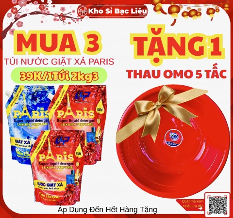 KM NƯỚC GIẶT XẢ PARIS MỚI 2KG3 (4) (thùng 8b)