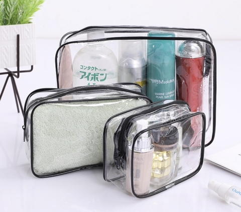 Combo 3 Túi Đựng Mỹ Phẩm Vật Dụng Du Lịch Trong Suốt (4)