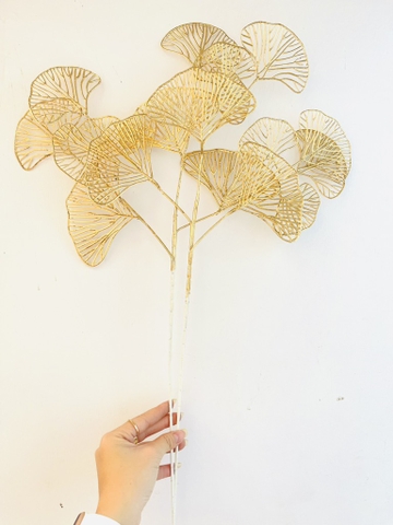 Nhánh Quạt Vàng Trang Trí 68cm (1)