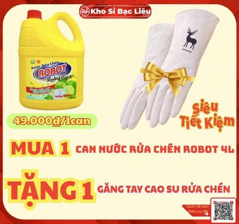 KM Nước Rửa Chén 4 Lít Robot Cty chính hãng (3) (thùng 6can) '