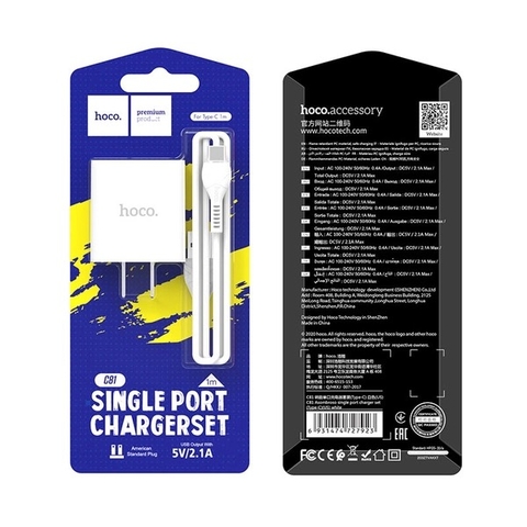 # Bộ Sạc Nhanh 2.1A C81 Chính Hãng Cho Type C (4) Cn3# Cn2# '