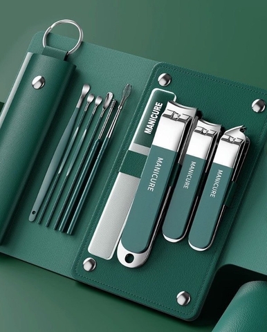 Bộ bấm móng tay kèm ráy tai 10 Món Bao Da (4)