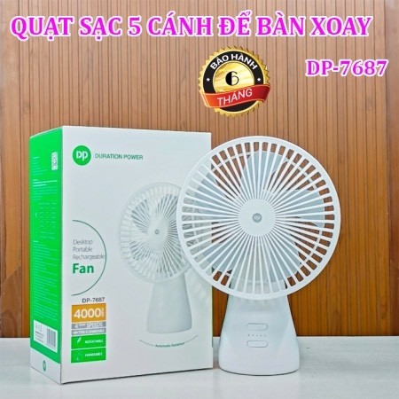 QUẠT TÍCH ĐIỆN DP XOAY ĐỂ BÀN 5 CÁNH MÃ 7687 (24) '
