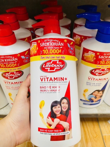 'KM SỮA TẮM LIFEBOY XANH ĐỎ 800g CHÍNH HÃNG ( KO ÁP DỤNG GIẢM 10% TTĐ) (4) '