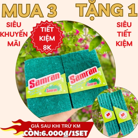 Km SET 5 CƯỚC RỬA CHÉN XANH NHÁM SAMRAN NHỎ ( MUA 3 TẶNG 1) (1)