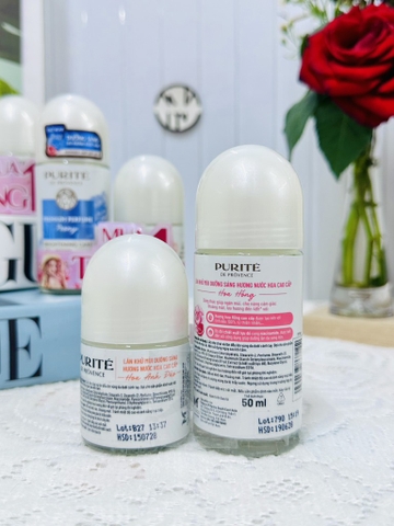 Lăn Khử Mùi PURITE Dưỡng Sáng Hương Hoa Hồng, Anh Đào, Mẫu Đơn 50ml TẶNG Chai 20ml (X-MEN)